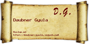 Daubner Gyula névjegykártya